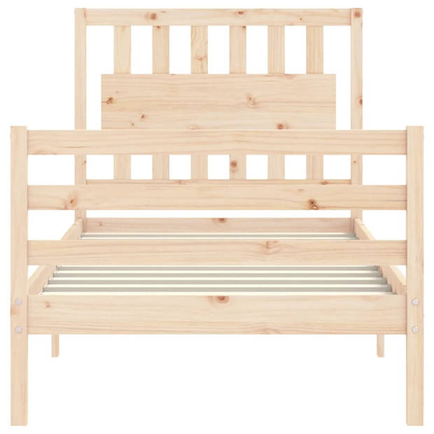 vidaXL Bedframe met hoofdbord massief hout