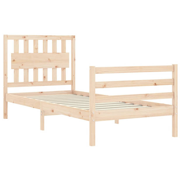 vidaXL Bedframe met hoofdbord massief hout