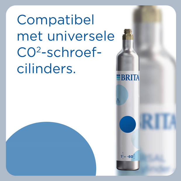 Brita SodaONE Bruiswatertoestel Wit - met 1 CO2-cilinder en 1 Soda fles