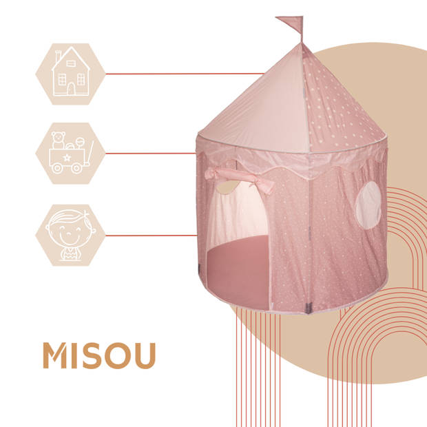 MISOU Kinder Speeltent - Tipi Tent kinderen - Meisjes - Pop up - Roze