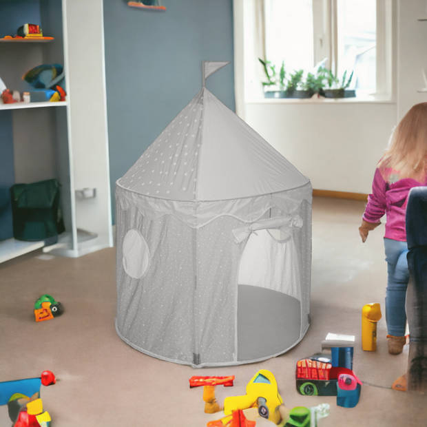 MISOU Kinder Speeltent - Tipi Tent Kinderen - Jongens - Meisjes - Pop up - Grijs