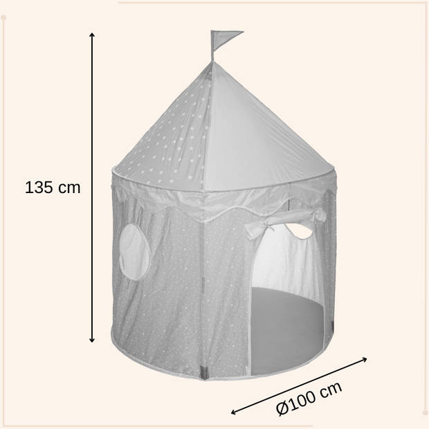 MISOU Kinder Speeltent - Tipi Tent Kinderen - Jongens - Meisjes - Pop up - Grijs