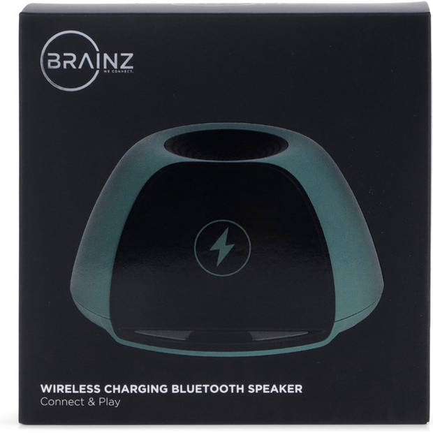 BRAINZ Draadloze Oplader Speaker - Zwart/Groen