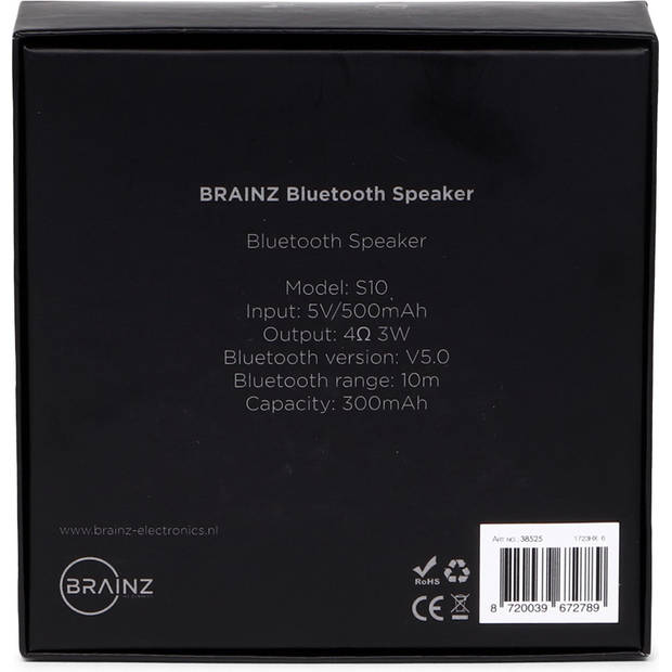 BRAINZ Bluetooth Speaker - Zwart