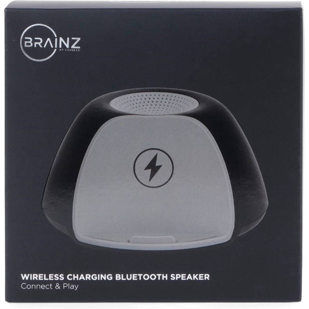 BRAINZ Draadloze Oplader Speaker - Zwart/Grijs
