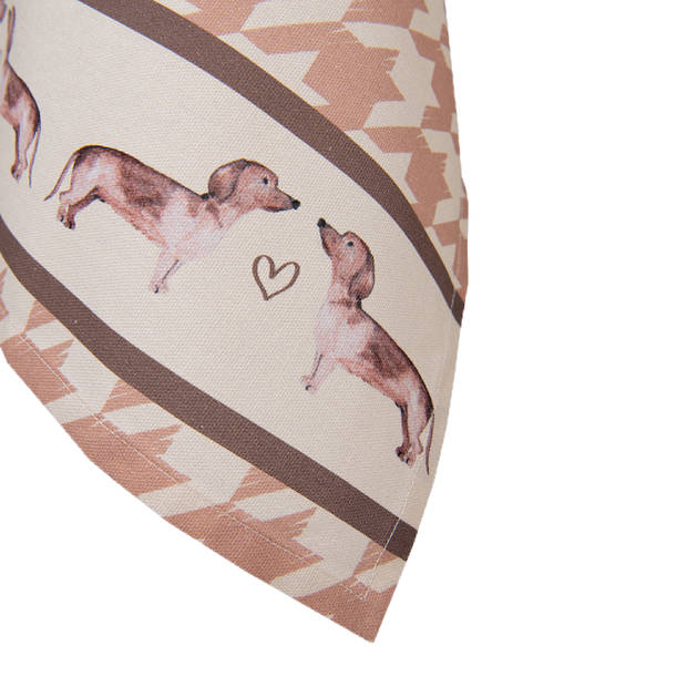 HAES DECO - Set van 3 Theedoeken - 50x70 cm - 100% Katoen - Dachshund Love