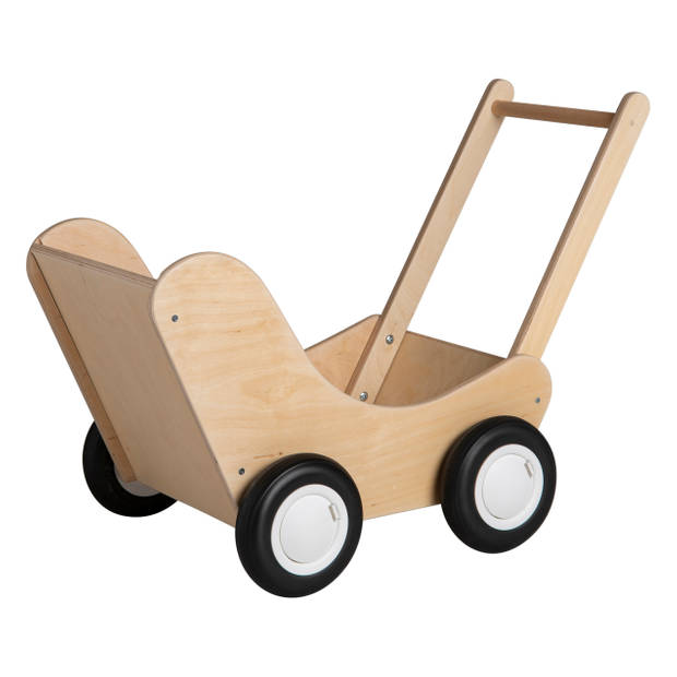 Van Dijk Toys houten Poppenwagen - Naturel (Kinderopvang kwaliteit)
