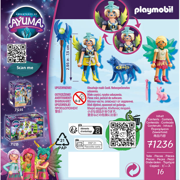 Playmobil Adventures of Ayuma - Crystal en Moon Fairy met totemdieren 71236