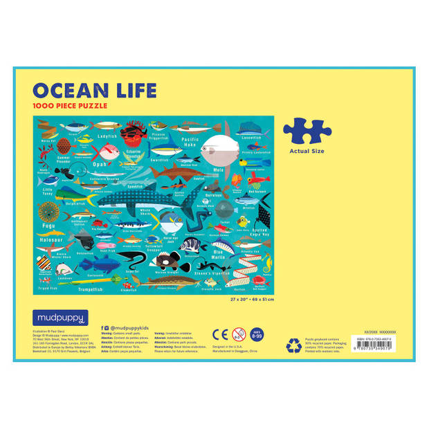 Mudpuppy puzzel Oceaan Leven - 1000 stukjes