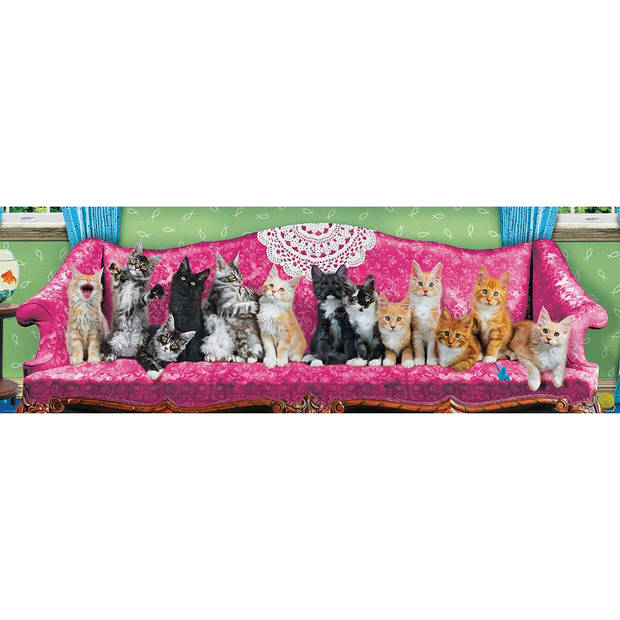 Eurographics Panorama Puzzel Kitty Cat Couch - 1000 stukjes