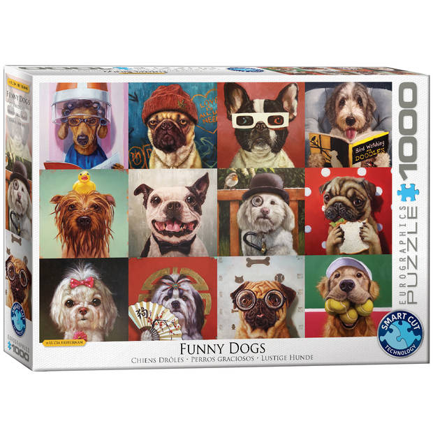 Eurographics puzzel Funny Dogs - Lucia Heffernan - 1000 stukjes