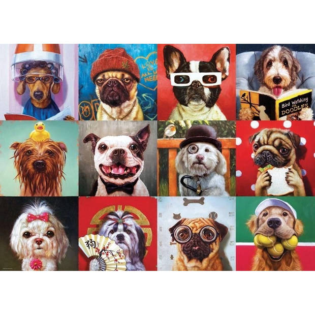 Eurographics puzzel Funny Dogs - Lucia Heffernan - 1000 stukjes