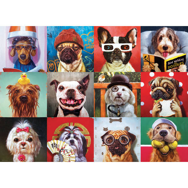 Eurographics puzzel Funny Dogs - Lucia Heffernan - 1000 stukjes