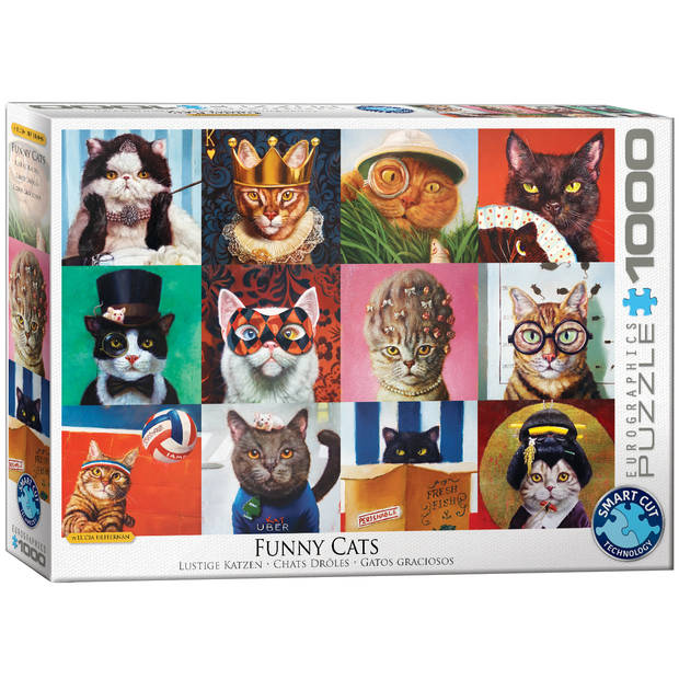 Eurographics puzzel Funny Cats - Lucia Heffernan - 1000 stukjes