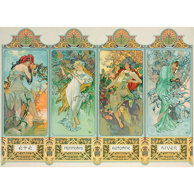 Eurographics puzzel Four Seasons - Alphonse Mucha - 1000 stukjes