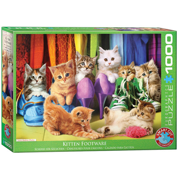 Eurographics puzzel Kitten Footware - 1000 stukjes