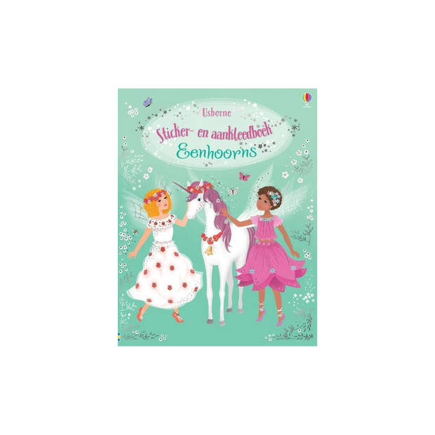 Usborne Sticker-en aankleedboek Eenhoorns. 4+