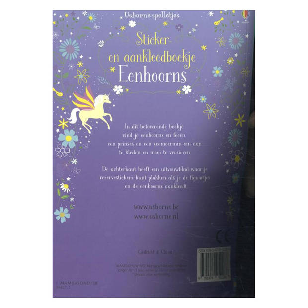 Usborne Eenhoorns sticker-en aankleedboek. 3+