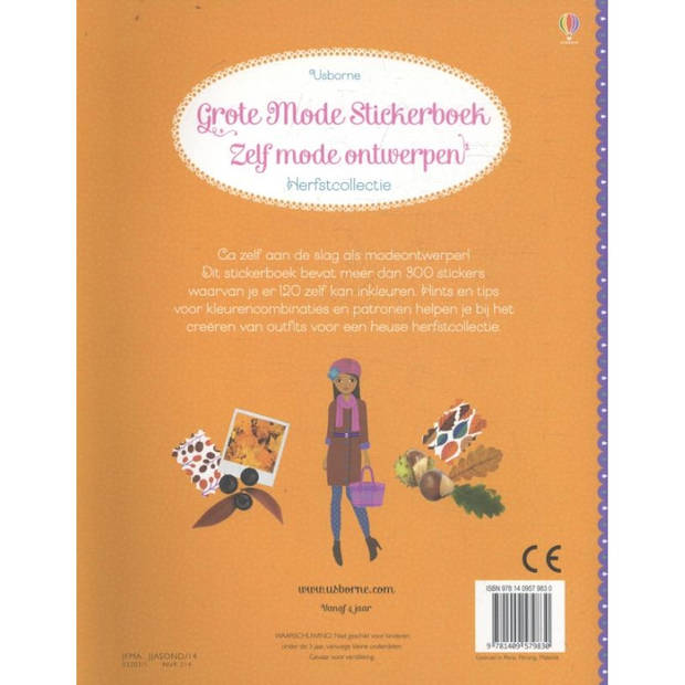 Usborne Grote mode stickerboek: Zelf mode ontwerpen herfstcollectie