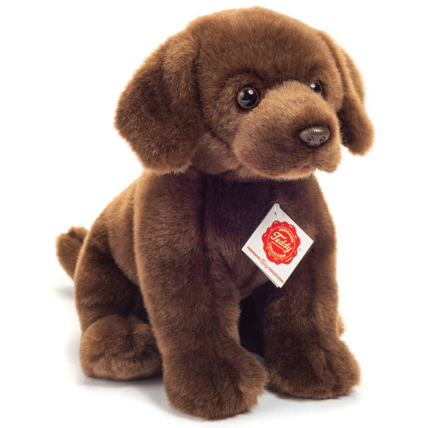 Hermann Teddy Knuffeldier hond Labrador - zachte pluche - premium knuffels - donkerbruin - 25 cm - Knuffel huisdieren