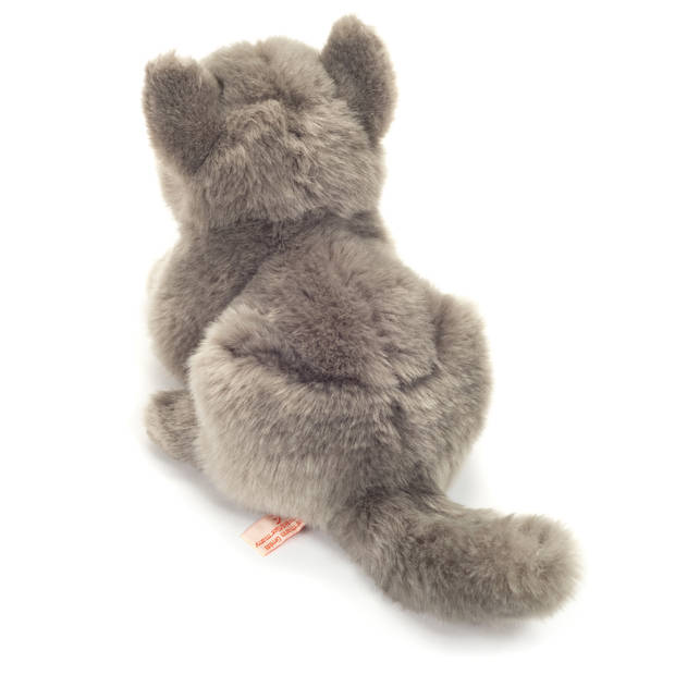 Hermann Teddy Knuffeldier Kartuizer kat/poes - zachte pluche stof - premium knuffels - grijs - 20 cm - Knuffel huisdiere