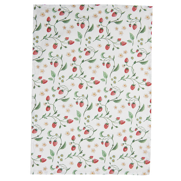 HAES DECO - Set van 3 Theedoeken - 50x70 cm - 100% Katoen - Wild Strawberries