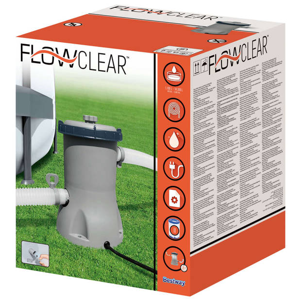 Bestway Flowclear Filterpomp - 2.006 L/PU - Incl. Cartridge - tot 8000 L