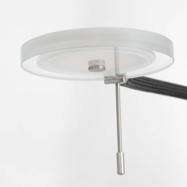 Steinhauer Turound staande leeslamp staal met transparant glas dimmer