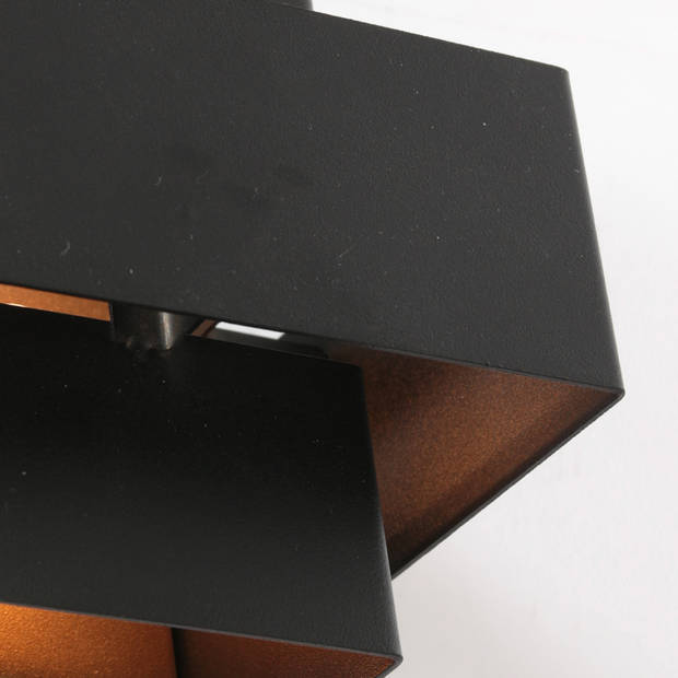Steinhauer Muro wandlamp zwart metaal 12,5 cm diep