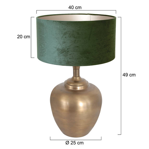 Steinhauer Brass tafellamp groen metaal 54 cm hoog