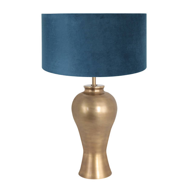 Steinhauer Brass tafellamp blauw metaal 62 cm hoog