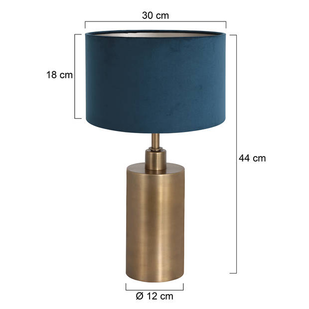 Steinhauer Brass tafellamp blauw metaal 47 cm hoog