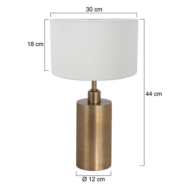 Steinhauer Brass tafellamp wit metaal 47 cm hoog