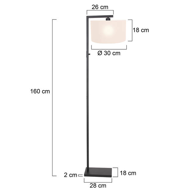 Steinhauer Stang vloerlamp wit metaal 160 cm hoog