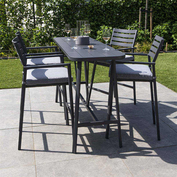 Giga Meubel - Tuinbarset Aluminium Antraciet - 5-Delig - Set Flynn