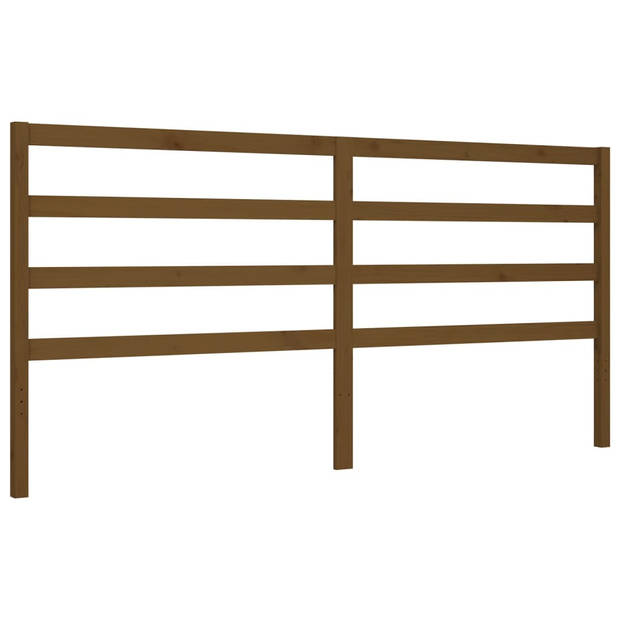 vidaXL Bedframe met hoofdbord massief hout honingbruin 200x200 cm