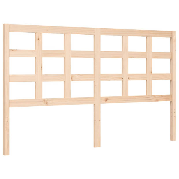 vidaXL Bedframe met hoofdbord massief hout