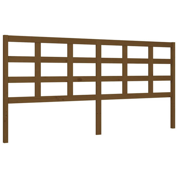 vidaXL Bedframe met hoofdbord massief hout honingbruin 200x200 cm