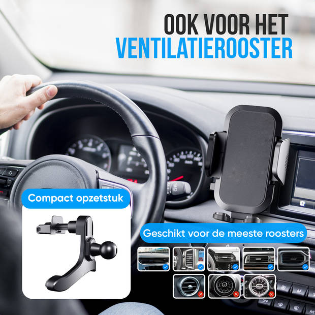 Strex Telefoonhouders Auto - Voorruit - Dashboard - Ventilatierooster - GSM Houder Voor Alle Telefoons - 360° Draaibaar