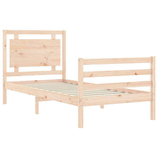 vidaXL Bedframe met hoofdbord massief hout