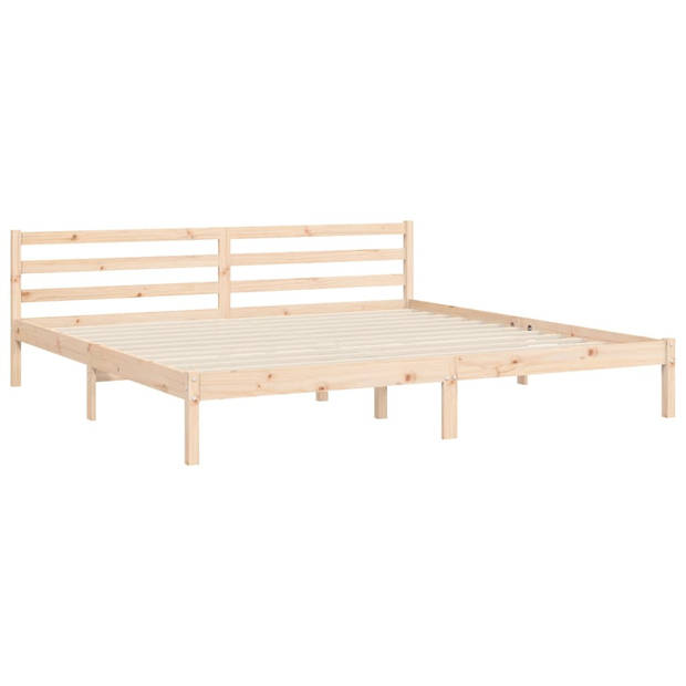 vidaXL Bedframe met hoofdbord massief hout 200x200 cm