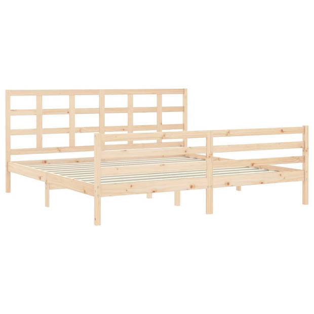 vidaXL Bedframe met hoofdbord massief hout 200x200 cm