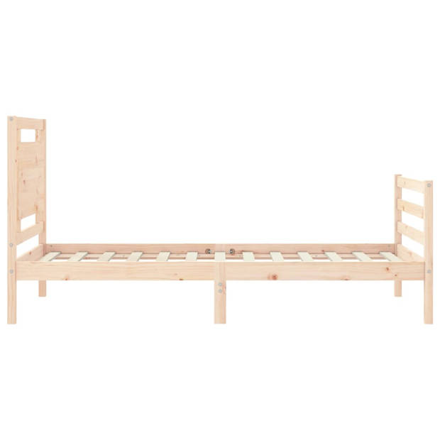 vidaXL Bedframe met hoofdbord massief hout