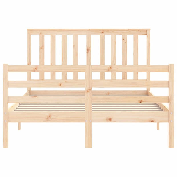 vidaXL Bedframe met hoofdbord massief hout