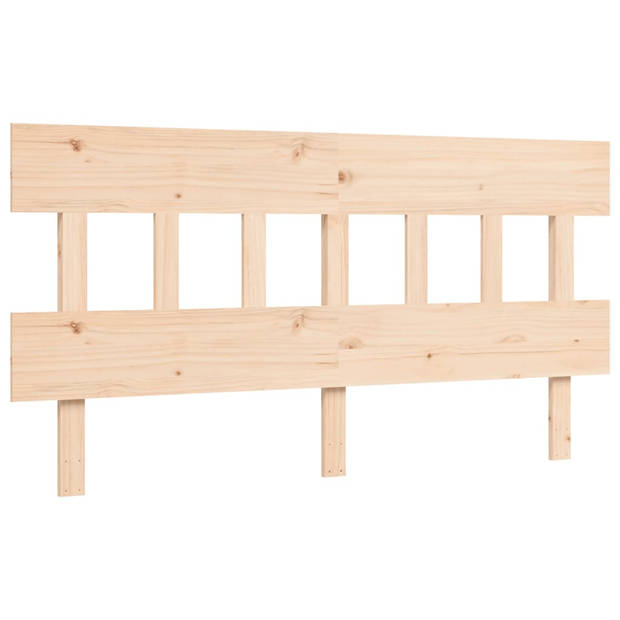 vidaXL Bedframe met hoofdbord massief hout 160x200 cm