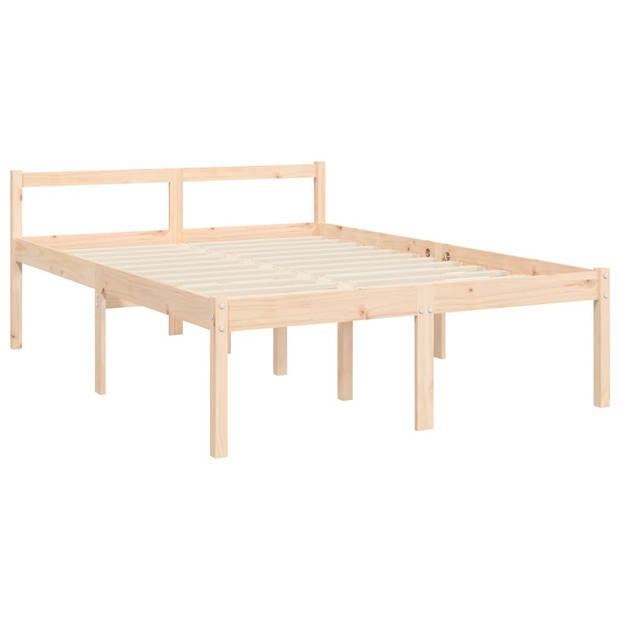The Living Store Bed Massief Grenenhout - Functioneel - Bedframe - 205.5 x 125.5 x 81 cm - Onbehandeld