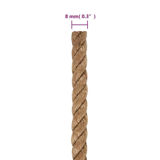 vidaXL Touw 25 m lang 8 mm dik jute