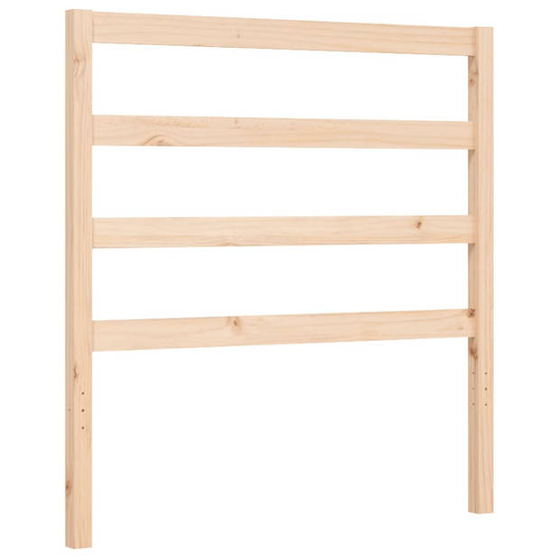 vidaXL Bedframe met hoofdbord massief hout 90x200 cm