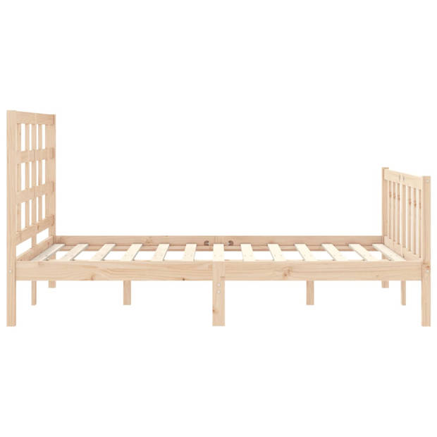 vidaXL Bedframe met hoofdbord massief hout