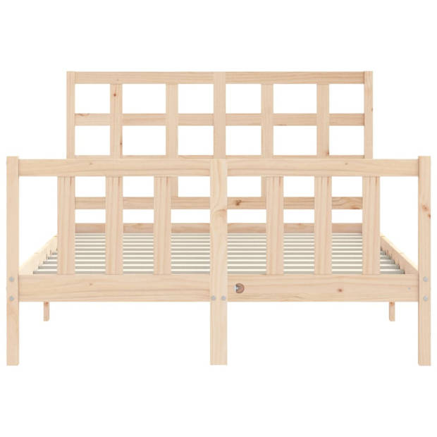 vidaXL Bedframe met hoofdbord massief hout